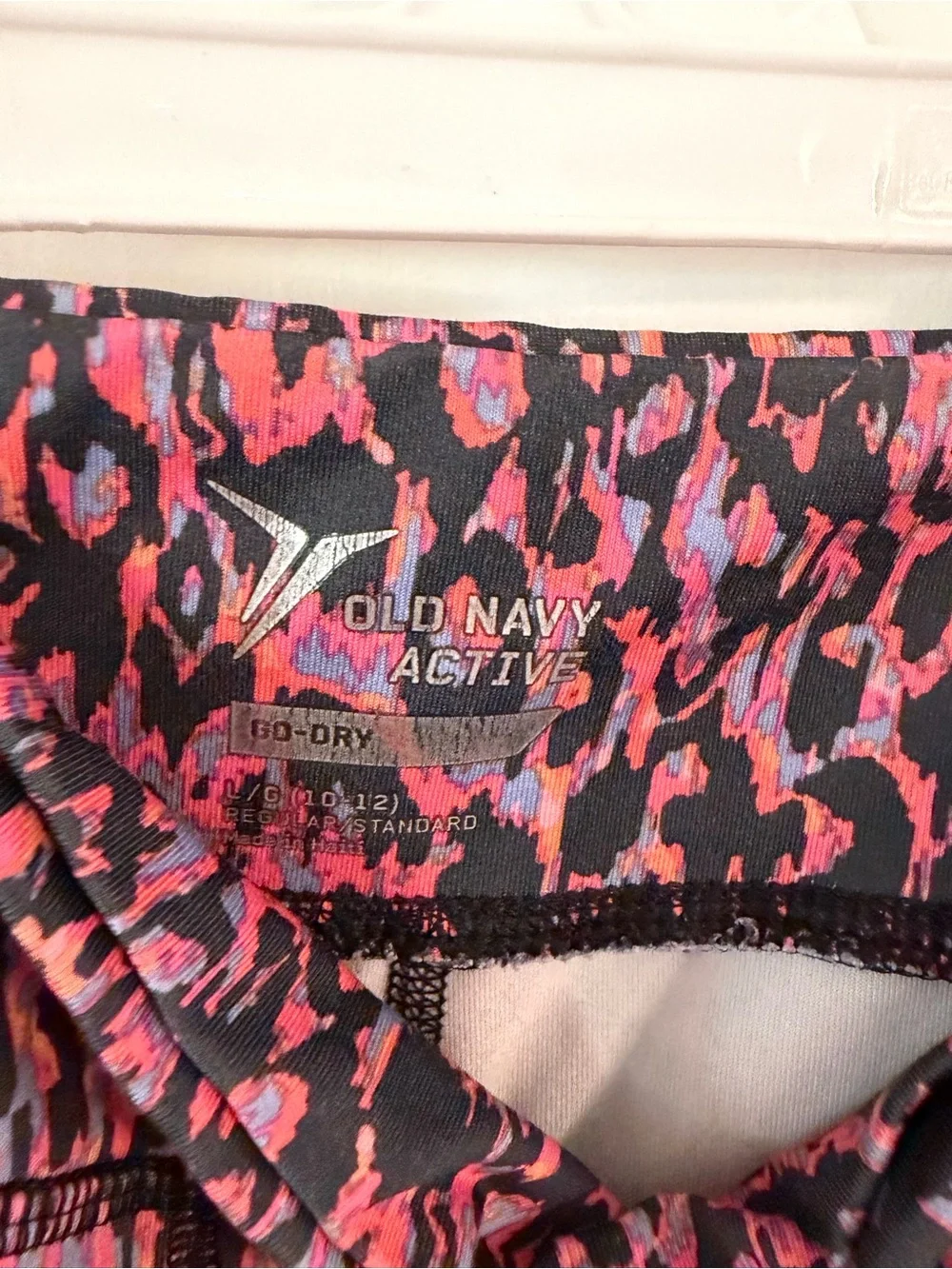 Old Navy Pink and Black Leopard Print Active Capri Leggings